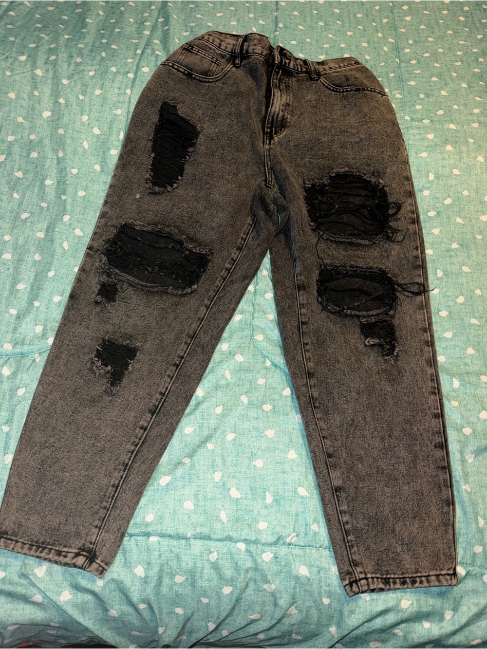 SHEIN 0X Washed Black/Gray Distressed Relaxed Women's Jeans. MUST BE BUNDLED